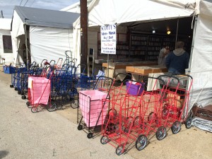 It's easier to rent a cart than drag a wagon from home