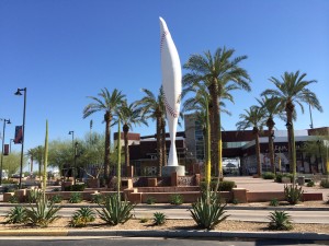 The monument at entrance to Goodyear Ballpark